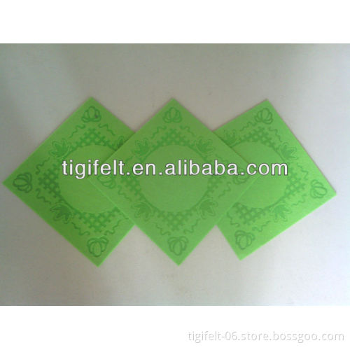 Green Felt Placemats with Coaster